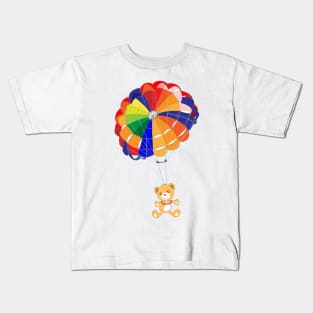 Parachuting Hug Hug Bear Kids T-Shirt